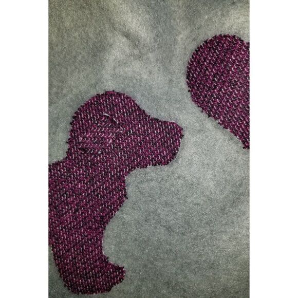 PBK Dog Cat Sweater SMALL Upcycled GRAY W/ PURPLE HEATHER DOG & HEART RECYCLED - Picture 5 of 6